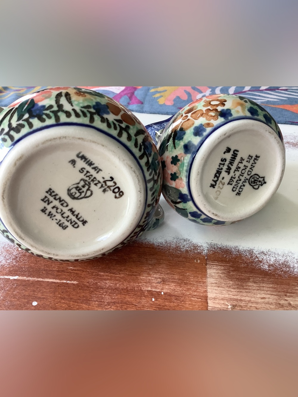 Polish Pottery UNIKAT Sugar And Creamer Floral - Picture 7 of 10